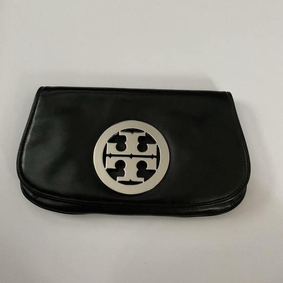 Tory Burch Black Clutch with White Logo - Picture 2 of 3